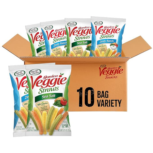 Veggie Straws Multi-Pack, Sea Salt and Zesty Ranch Flavor, Gluten-Free Chips