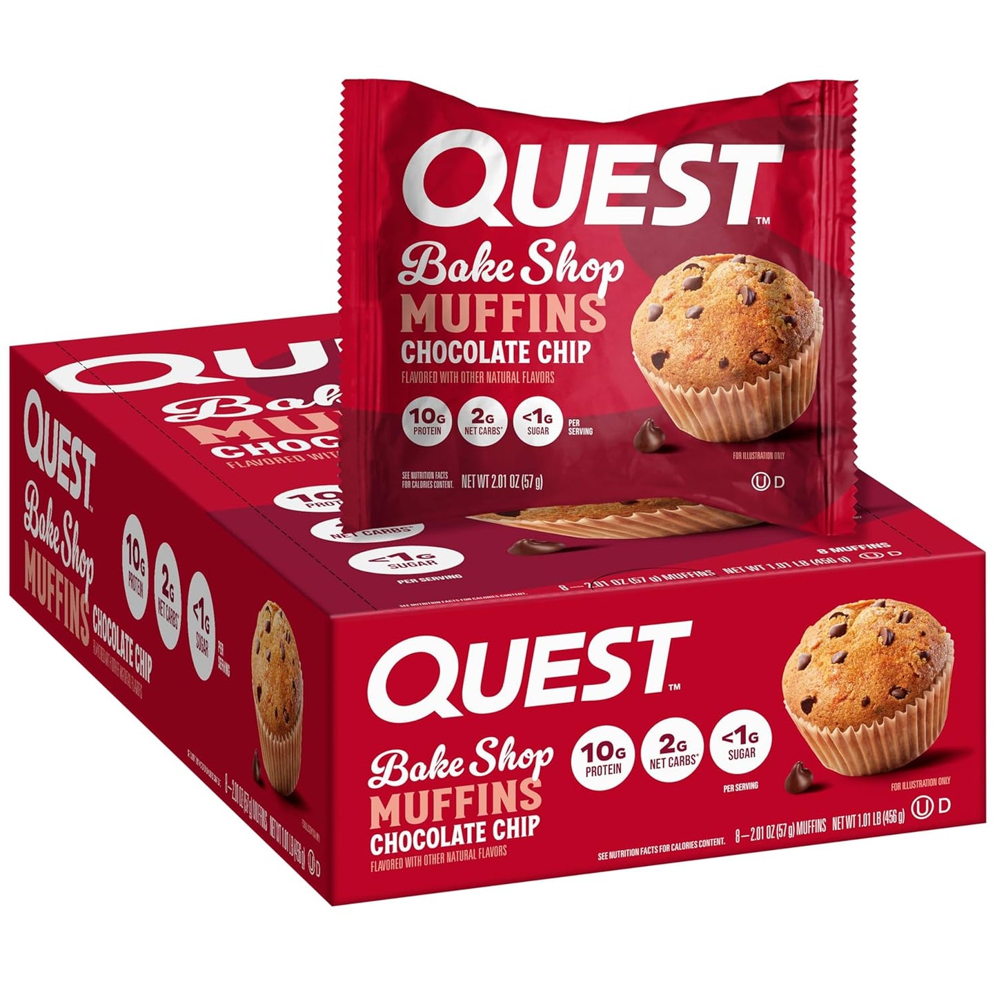 Quest Bake Shop, Chocolate Chip Muffins, High protein, low sugar