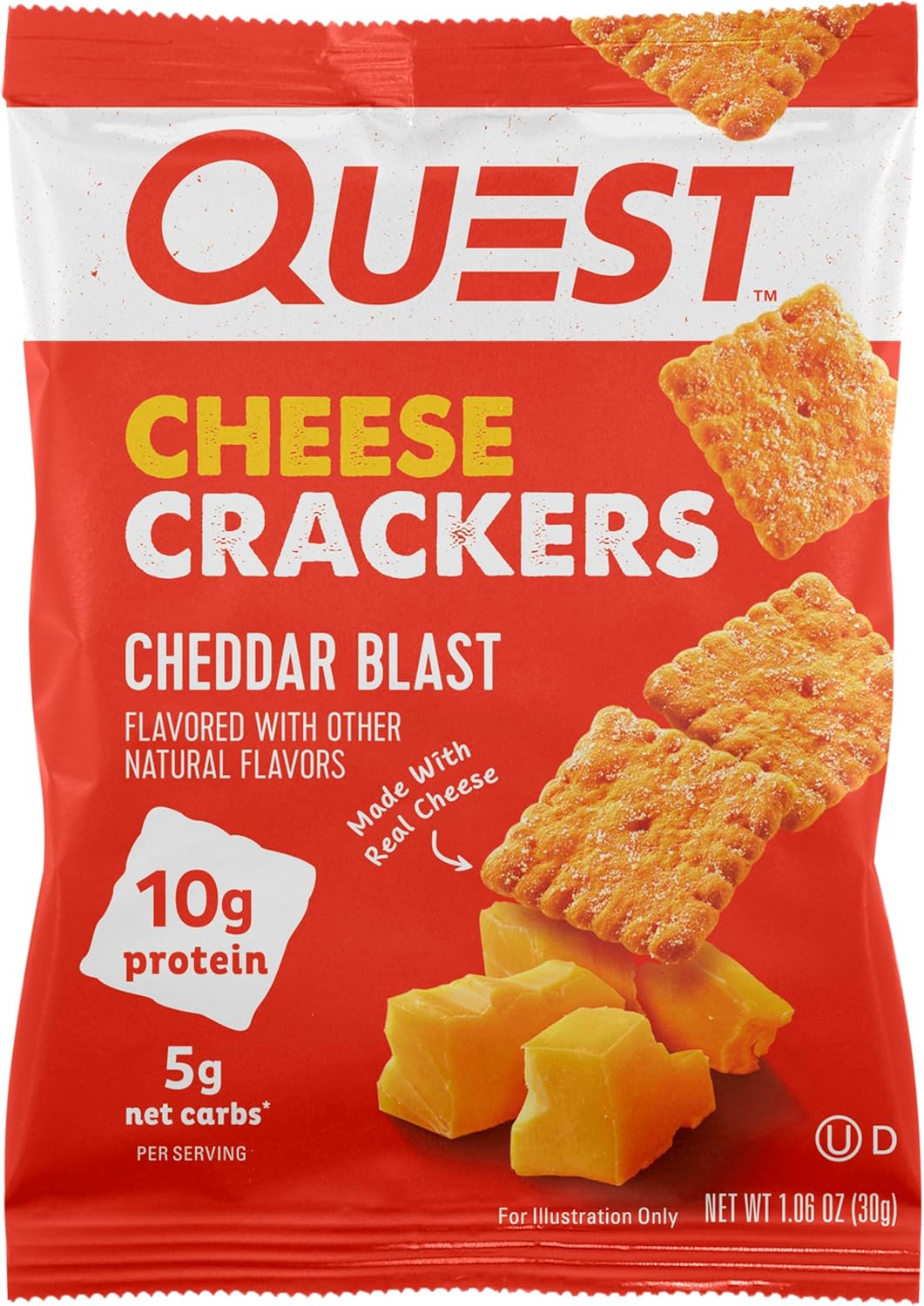 Quest Nutrition Cheese Crackers, Cheddar Blast, Made with Real Cheese