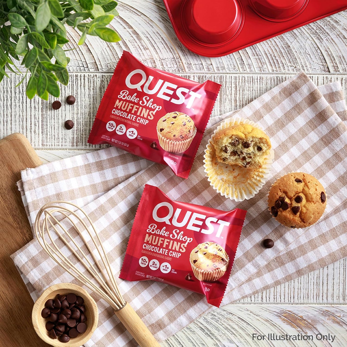 Quest Bake Shop, Chocolate Chip Muffins, High protein, low sugar