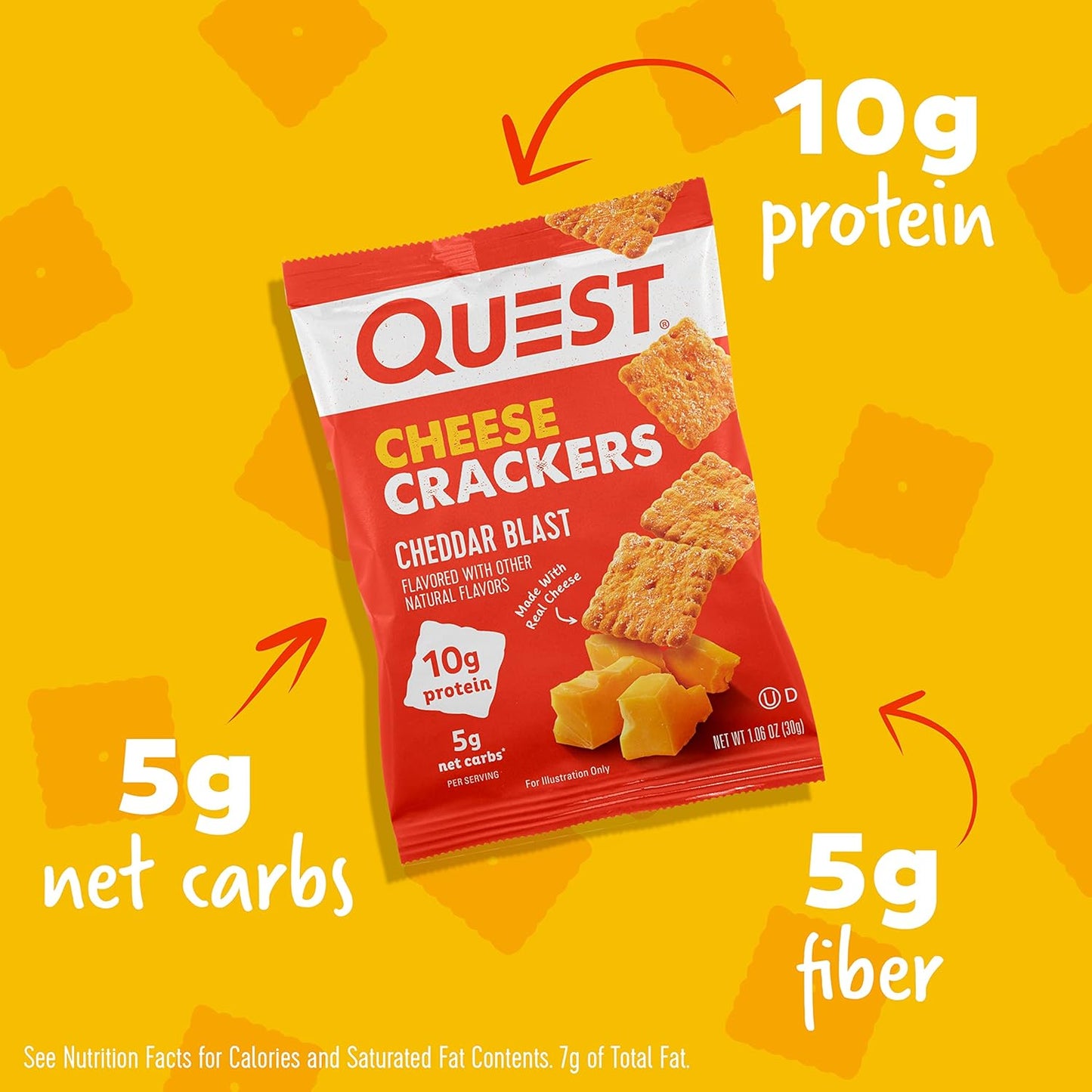 Quest Nutrition Cheese Crackers, Cheddar Blast, Made with Real Cheese