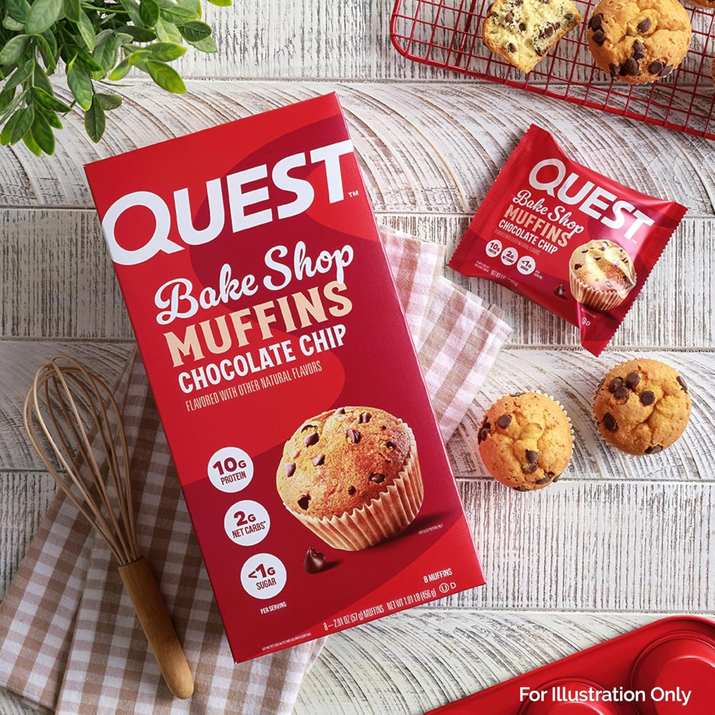 Quest Bake Shop, Chocolate Chip Muffins, High protein, low sugar