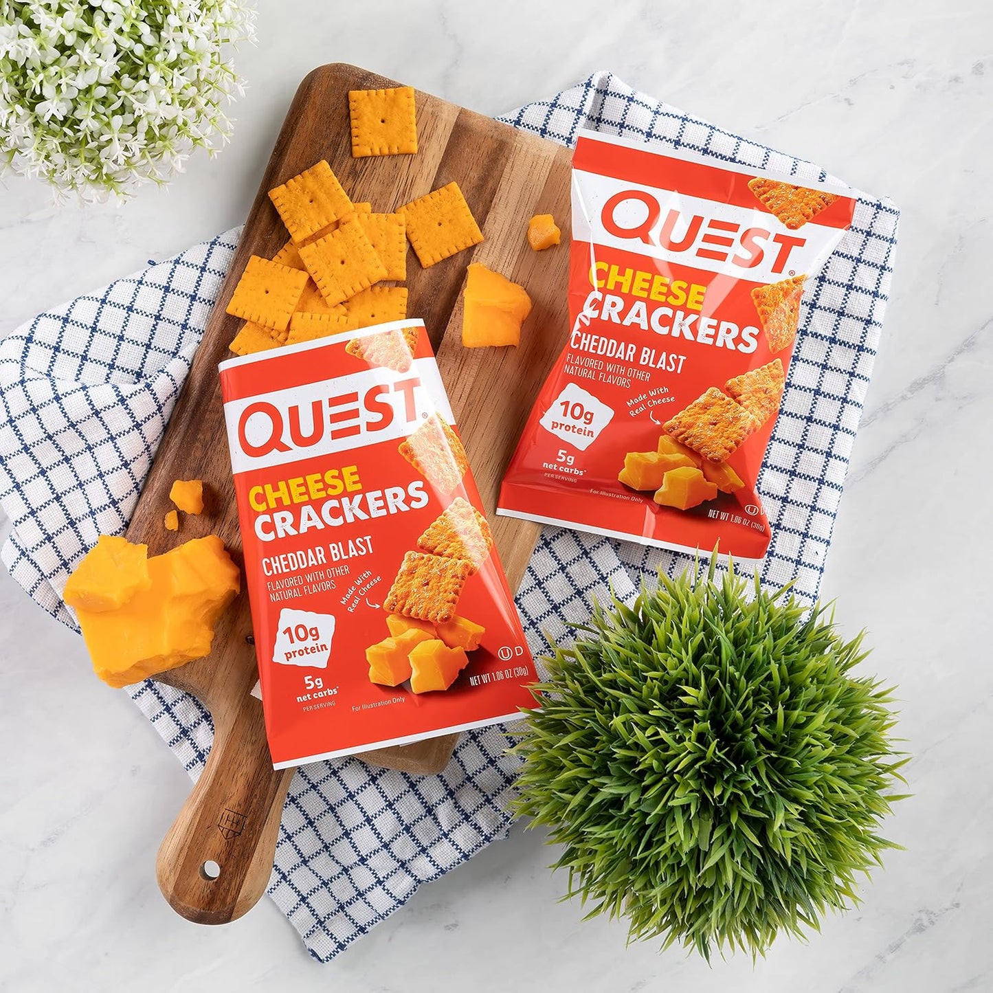 Quest Nutrition Cheese Crackers, Cheddar Blast, Made with Real Cheese