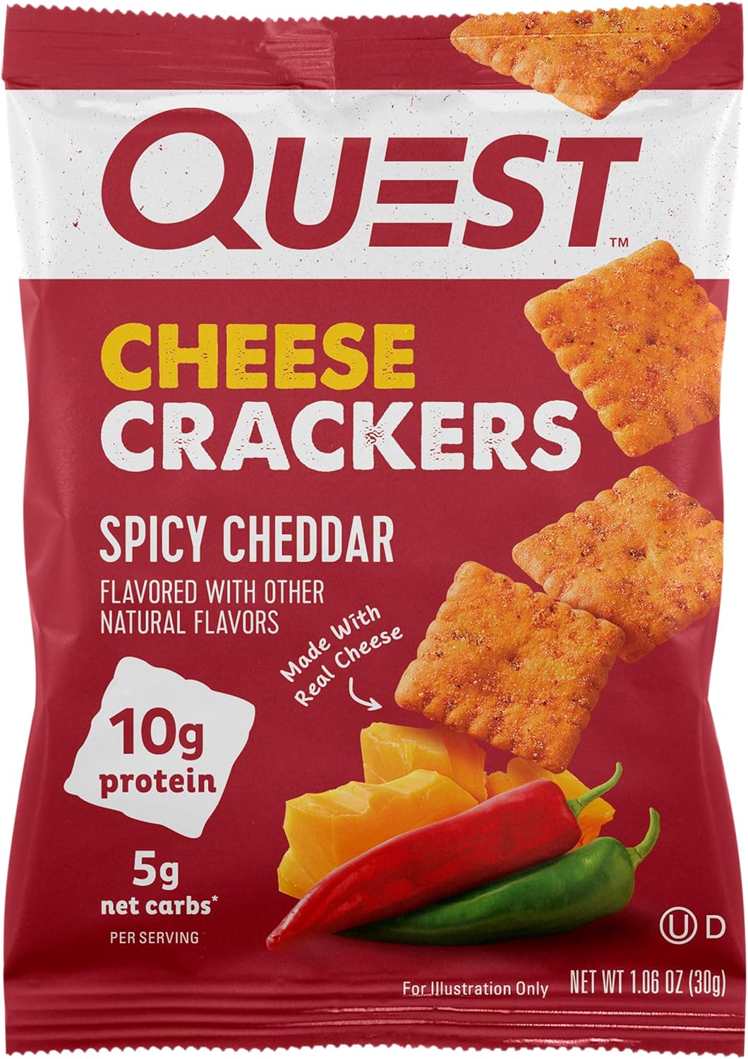 Quest Nutrition Cheese Crackers, Cheddar Blast, Made with Real Cheese