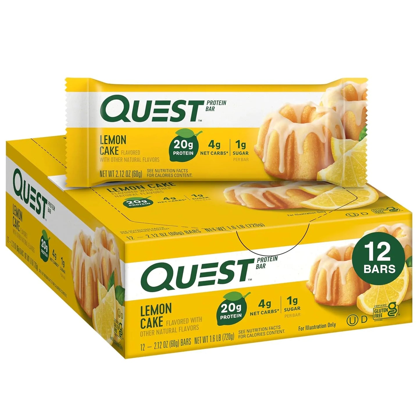 Quest Nutrition Chocolate Chip Cookie Dough Protein Bars, High Protein, low sugar